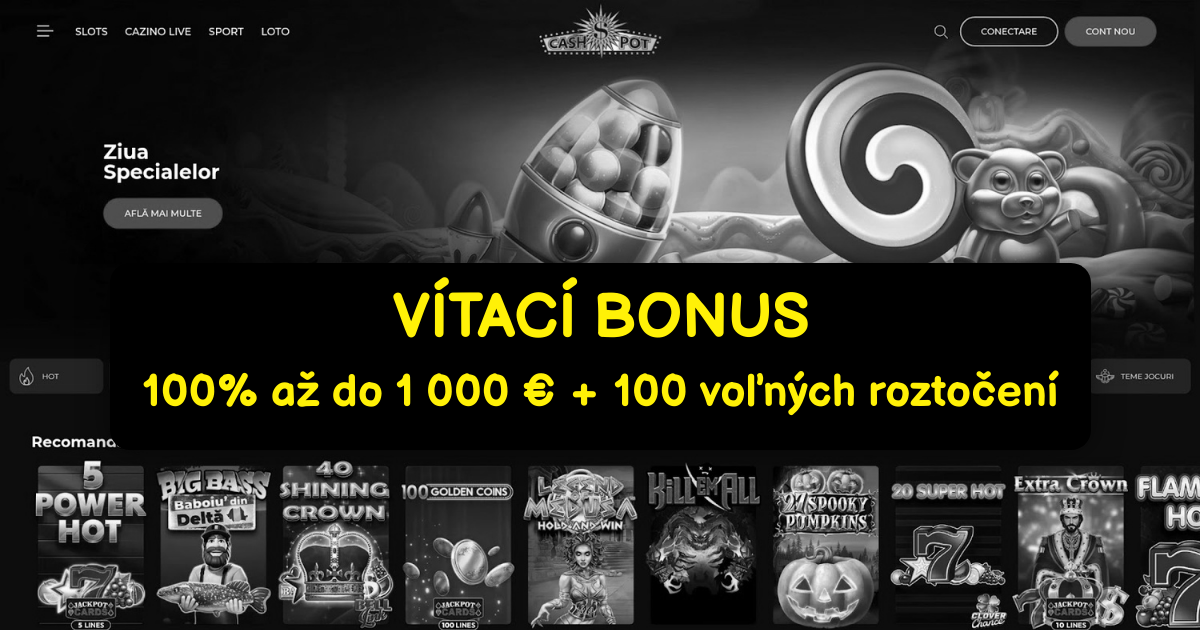 Cashpot Casino: Najlepšie online automaty s bonusom 100% do 500 €