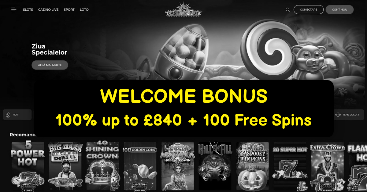 Cashpot Casino - Top Online Slots + 100% Bonus up to £2500