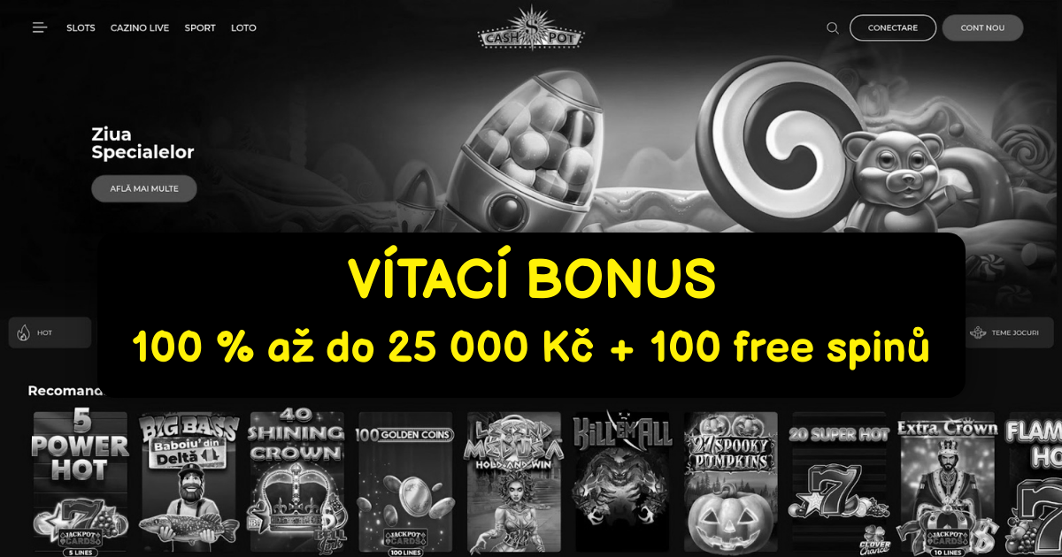 Cashpot Casino - Nejlepší online sloty s bonusem 2500 Kč